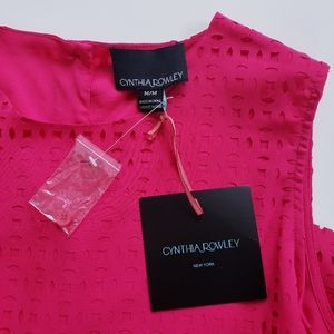CYNTHIA ROWLEY Sleeveless Pink Cutout Top Size M